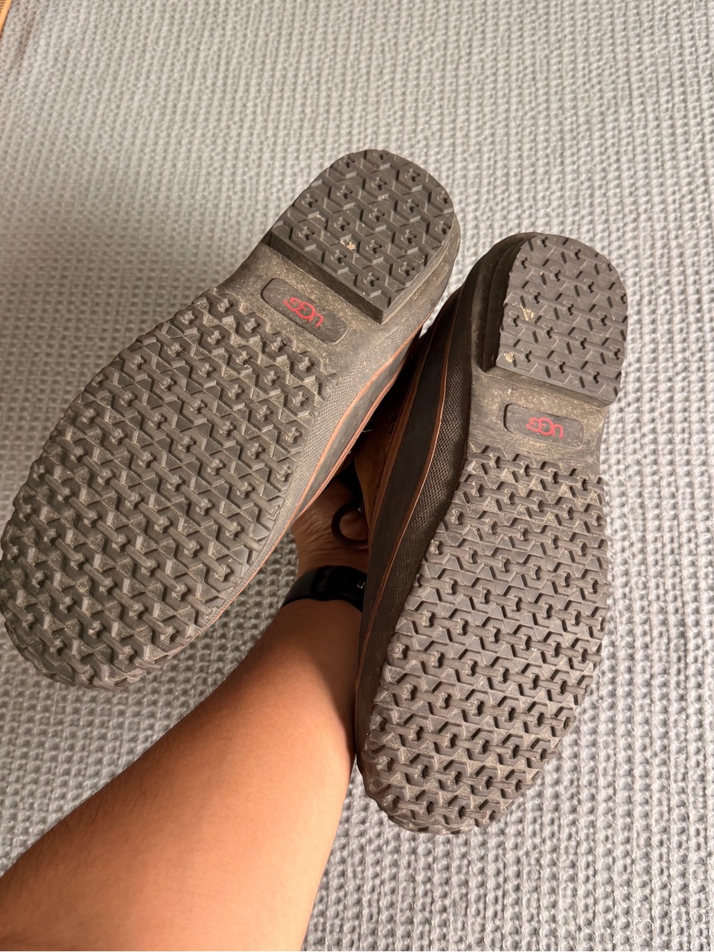 UGG Men's Tan and Gray Waterproof Duck Boots - Picture 4 of 6